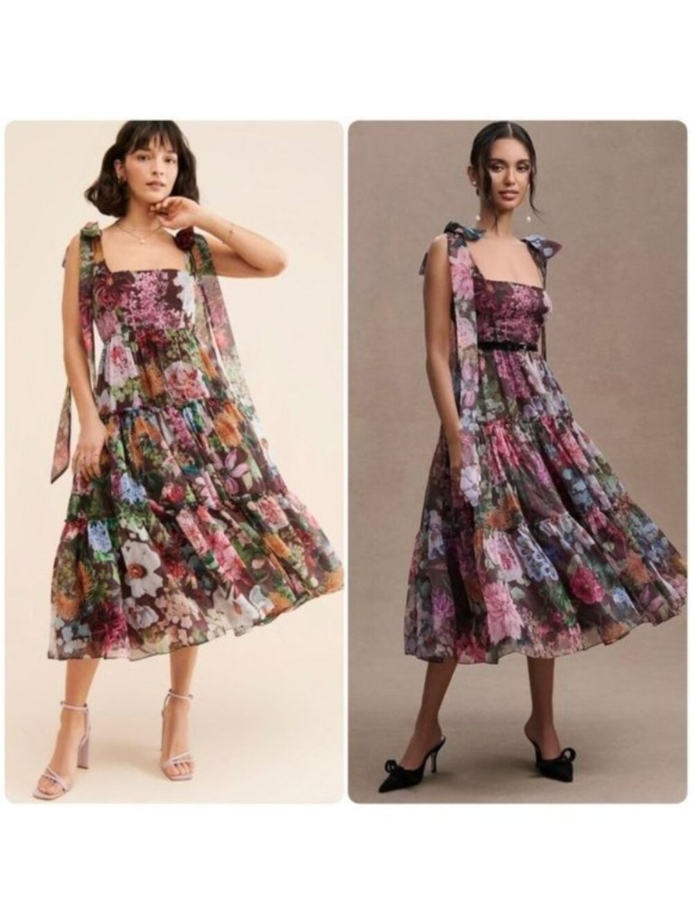 Anthropologie Geisha Designs Isabella Dress Fairy Whimsical Brown Garden Women 4